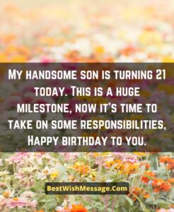 58+ Happy 21st Birthday Wishes for Son | Turning 21 Messages